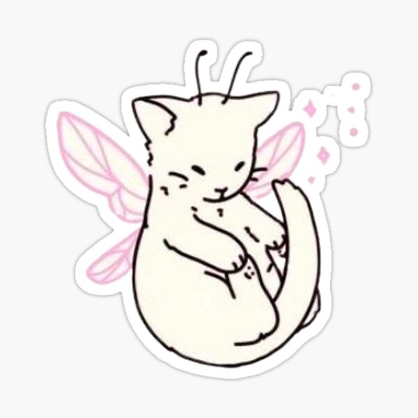 Pink Fairy Cat Coquette Kitten Sticker