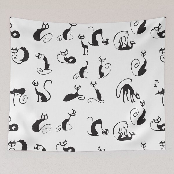 Item preview, naughty black  cat patterns design mask designed and sold by mbensdesign.