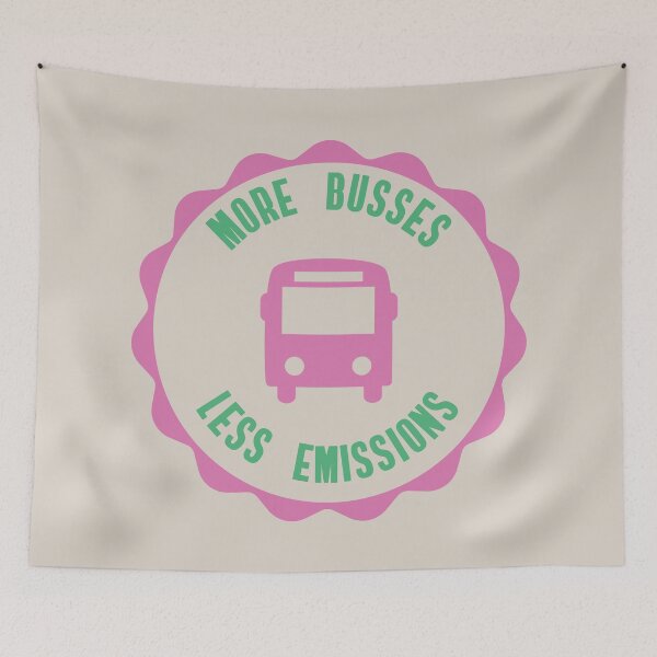 Item preview, More Busses Less Emissions designed and sold by Picket Club.