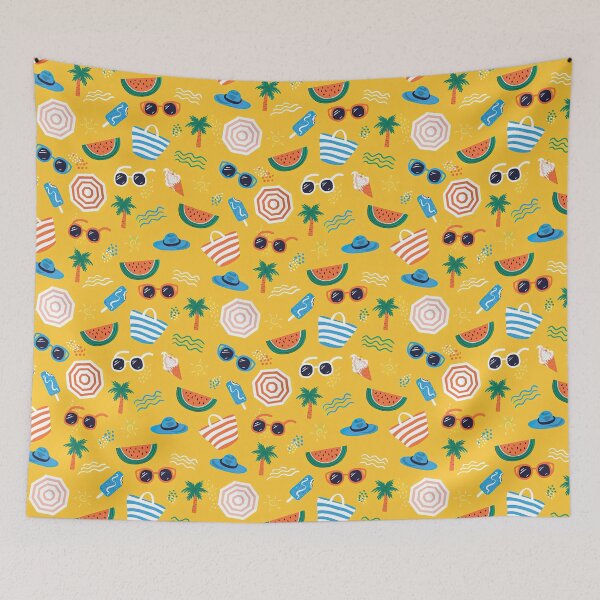Item preview, Myrtle Beach, Summer Pattern, Colorful seamless summer pattern with hand drawn beach elements designed and sold by graphic-genie.