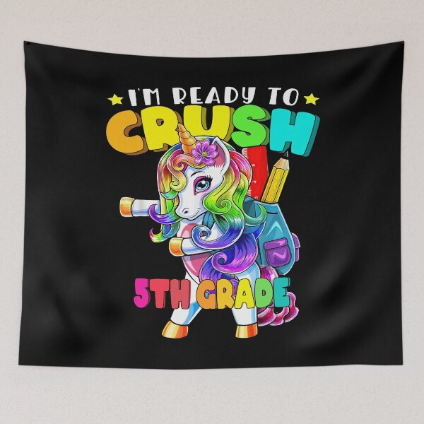 Item preview, I'm Ready To Crush 5th Grade Funny Rainbow Unicorn Kindergaren designed and sold by UnknownArtistt.