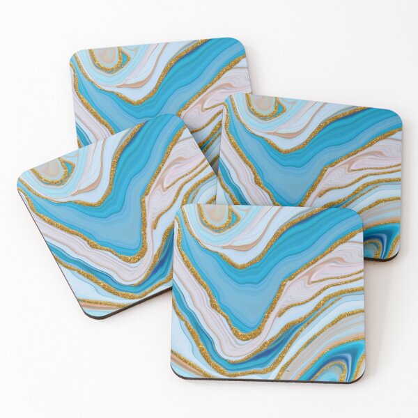 Item preview, Blue Marble Texture With Golden Veins 36...High quality designed and sold by aprajoos.