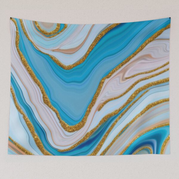 Item preview, Blue Marble Texture With Golden Veins 36...High quality designed and sold by aprajoos.