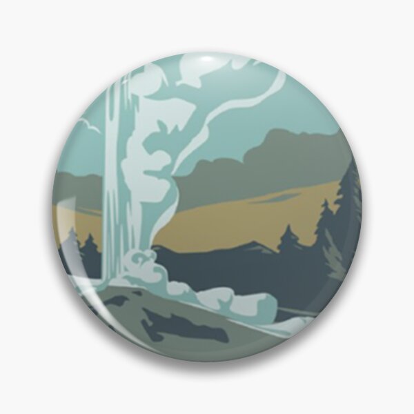 Aperçu de l'œuvre Badge Geyser et Eau Chaude Classique créée et vendue par harutamsma.