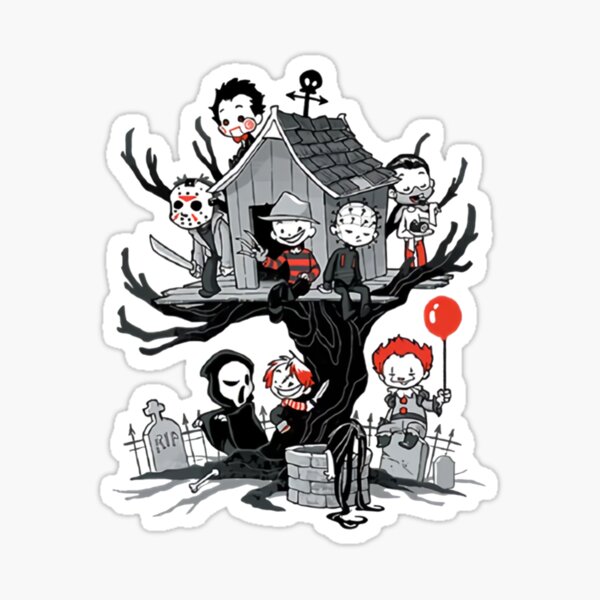 Horror Clubhouse Michael Myers Jason Voorhees Bella Gildan Classic Sticker