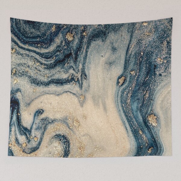 Item preview, Blue Marble Texture with golden granules 40...High quality designed and sold by aprajoos.