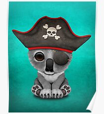 Cute Baby Koala Pirate Poster