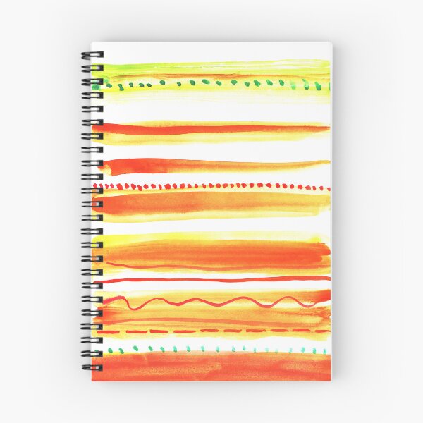 Item preview, Red orange white watercolor striped | watercolor horizontal stripes designed and sold by lausn.