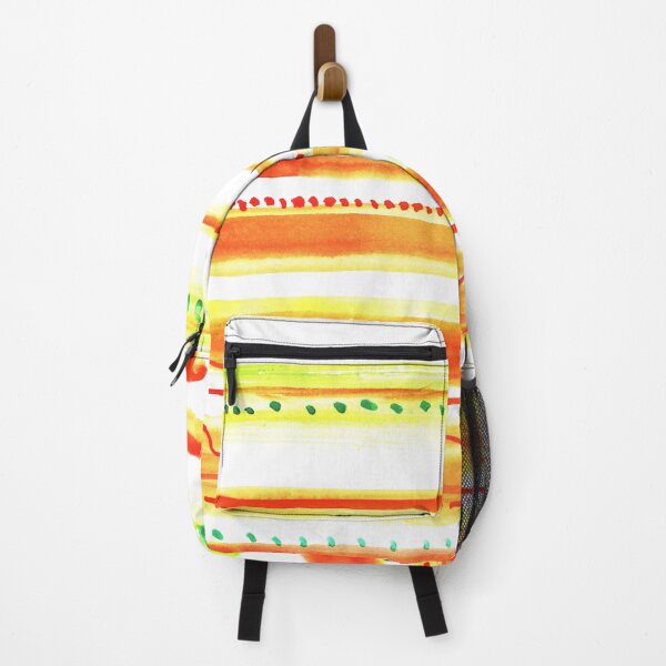 Item preview, Red orange white watercolor striped | watercolor horizontal stripes designed and sold by lausn.