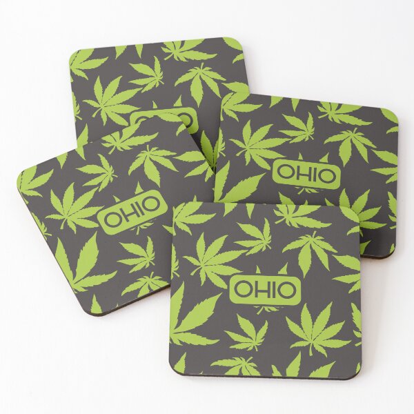 Item preview, Ohio - Seamless Cannabis Leaf 420 USA Legal Medicine - Green on Ash Grey - We love weed designed and sold by NoMatterLab.