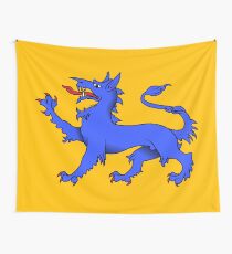 Blue Tyger on gold Wall Tapestry