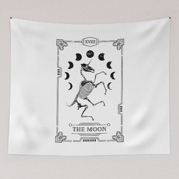 Item preview, Moon Tarot Card Unicorn Zombiecorn Skeleton Gothic Halloween designed and sold by GrandeDuc.