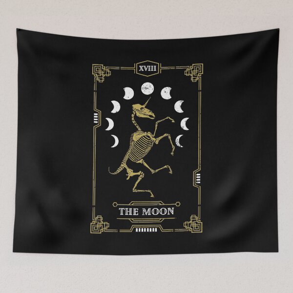 Item preview, Moon Tarot Card Unicorn Zombiecorn Skeleton Gothic Halloween designed and sold by GrandeDuc.