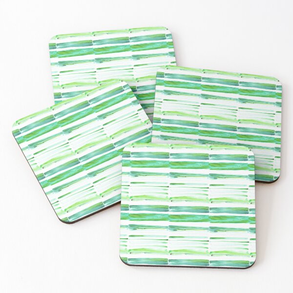 Item preview, Green white watercolor striped | watercolor horizontal stripes designed and sold by lausn.