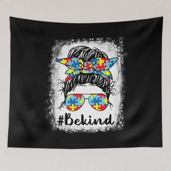 Item preview, Be Kind Autism Awareness Messy Bun Girl designed and sold by HaaChris-Artis.