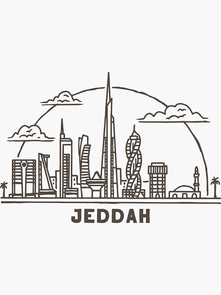 "Jeddah skyline" Sticker for Sale by JeddahStore Redbubble