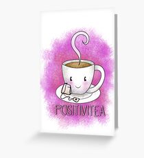PositiviTEA - Whimsical Smiling Teetasse in Pink Grußkarte