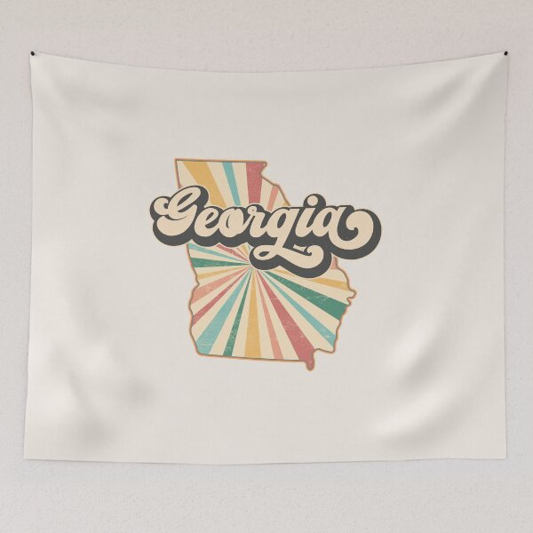 Item preview, Georgia Fan Retro State, Vintage Groovy Georgia Map, Distressed America Gift designed and sold by Cátia Lima.