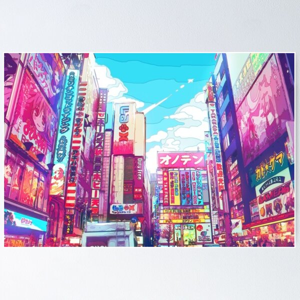 Vista previa del artículo con la obra «Ciudad de Akihabara», diseñado y vendido por tammiehaislip.