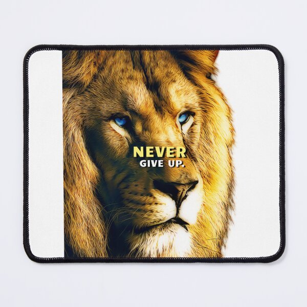 Item preview, Lion Motivation - Never give up, motivational design with a lion head, motivational quote designed and sold by hiunlimit.
