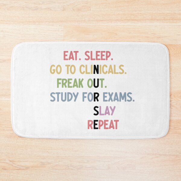 Item preview, Future Nurse Eat sleep Go to clinicals Freak out Study for exams Slay Repeat | Funny Nursing student | Nurse in progress | Nurse in training | Gifts for Nursing student designed and sold by Violet Treasures.