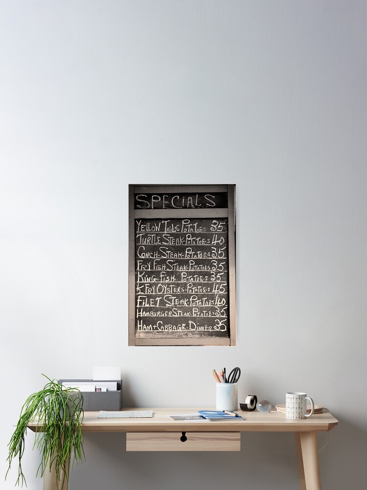 Thumbnail 2 of 3, Poster, Today's Specials Chalkboard Menu designed and sold by mindydidit.