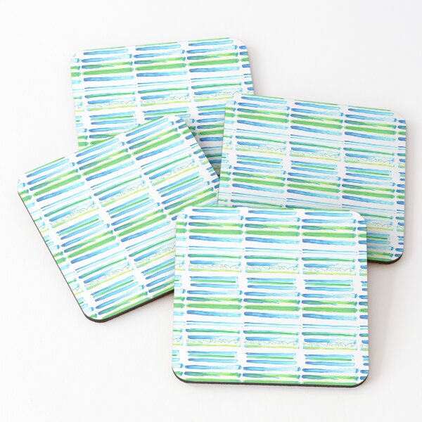 Item preview, Blue green watercolor striped | watercolor horizontal stripes designed and sold by lausn.