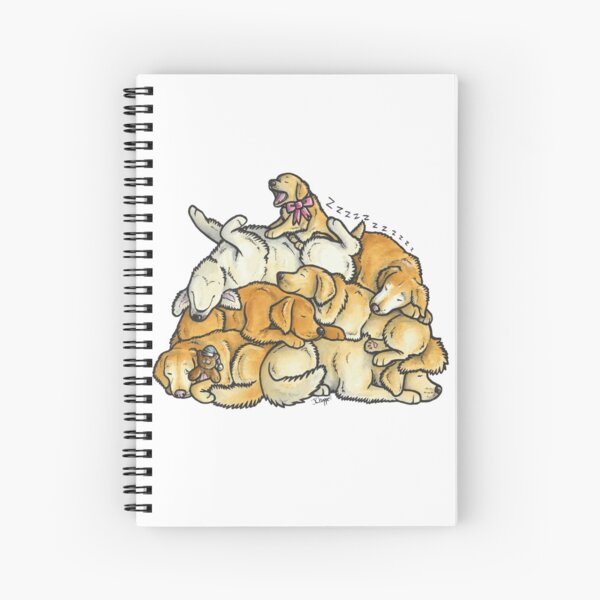 Item preview, Sleeping pile of Golden Retriever dogs designed and sold by animalartbyjess.