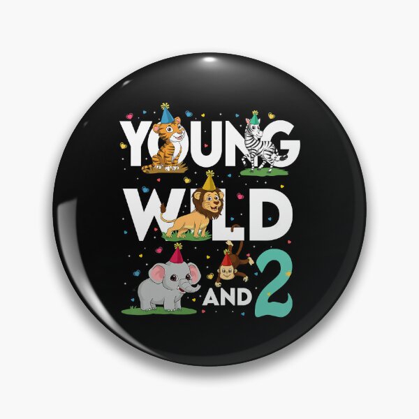 Item preview, Young Wild And 2 Year Old Zoo Birthday Safari Jungle Animal 2nd Birthday Gifts designed and sold by MalloWilli.