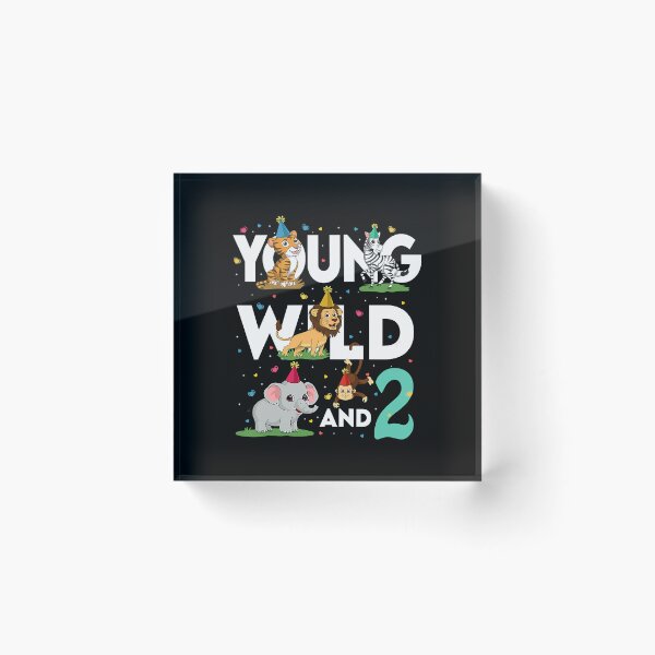 Item preview, Young Wild And 2 Year Old Zoo Birthday Safari Jungle Animal 2nd Birthday Gifts designed and sold by MalloWilli.