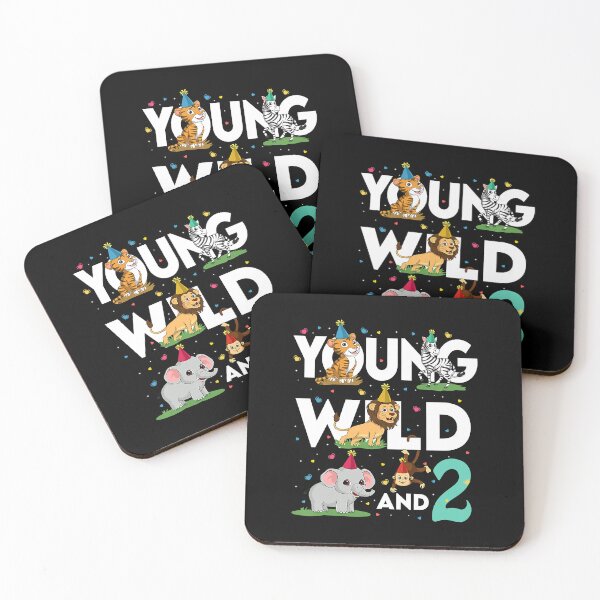 Item preview, Young Wild And 2 Year Old Zoo Birthday Safari Jungle Animal 2nd Birthday Gifts designed and sold by MalloWilli.