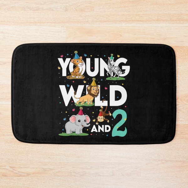 Item preview, Young Wild And 2 Year Old Zoo Birthday Safari Jungle Animal 2nd Birthday Gifts designed and sold by MalloWilli.