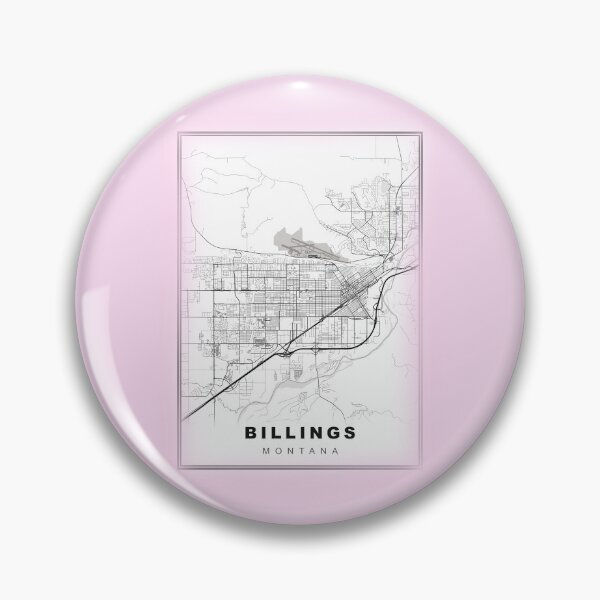 Item preview, Minimalist Pastel Pink Billings Map designed and sold by Tamas Das.