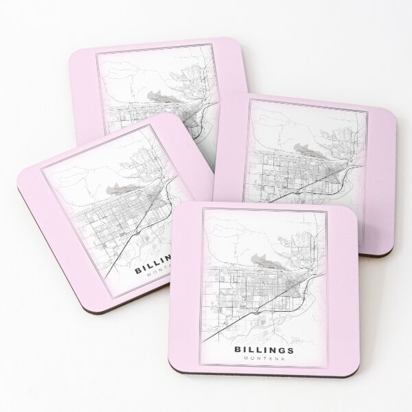 Item preview, Minimalist Pastel Pink Billings Map designed and sold by Tamas Das.