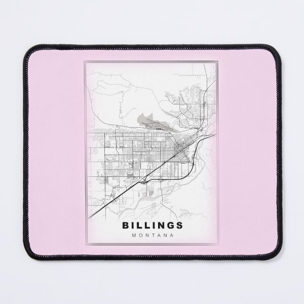 Item preview, Minimalist Pastel Pink Billings Map designed and sold by Tamas Das.