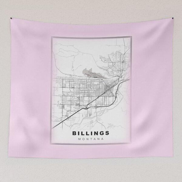 Item preview, Minimalist Pastel Pink Billings Map designed and sold by Tamas Das.