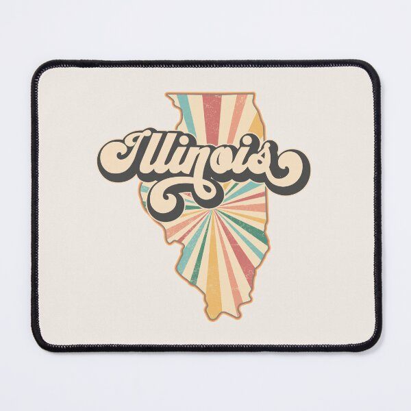 Item preview, Illinois Fan Retro State, Vintage Groovy Illinois Map, Distressed America Gift designed and sold by Cátia Lima.