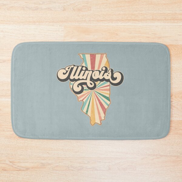 Item preview, Illinois Fan Retro State, Vintage Groovy Illinois Map, Distressed America Gift designed and sold by Cátia Lima.