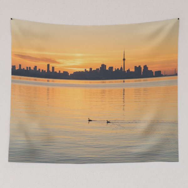 Item preview, Two Duck Dawn - Toronto Distinctive Skyline Minutes Before Sunrise designed and sold by Georgia Mizuleva.