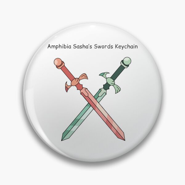 Item preview, Amphibia Sasha's Swords Keychain designed and sold by EthelMonahan.