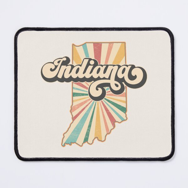 Item preview, Indiana Fan Retro State, Vintage Groovy Indiana Map, Distressed America Gift designed and sold by Cátia Lima.