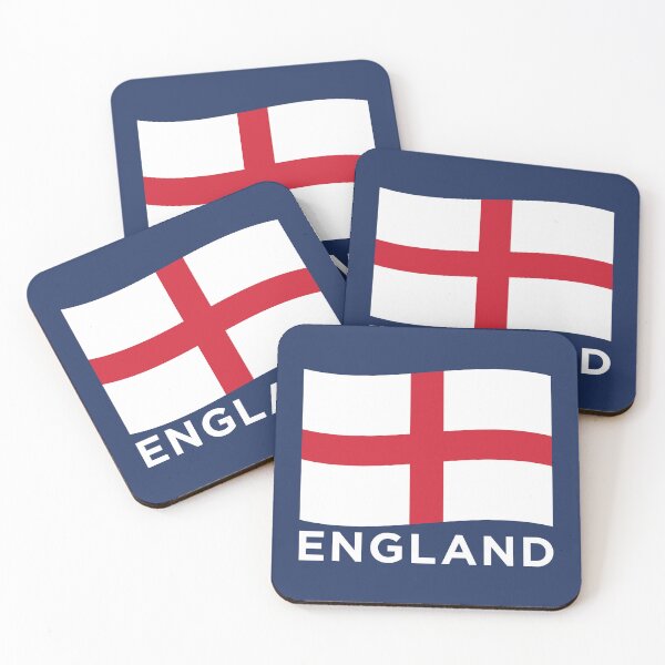 Item preview, England Wave Flag (Text Under on Blue) designed and sold by STUDIO-72.