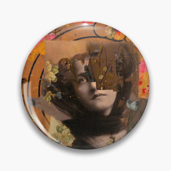 Item preview, The lady and the flowers collage art designed and sold by VictoriaHerrera.