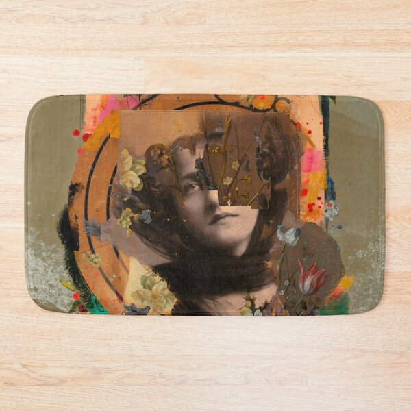 Item preview, The lady and the flowers collage art designed and sold by VictoriaHerrera.