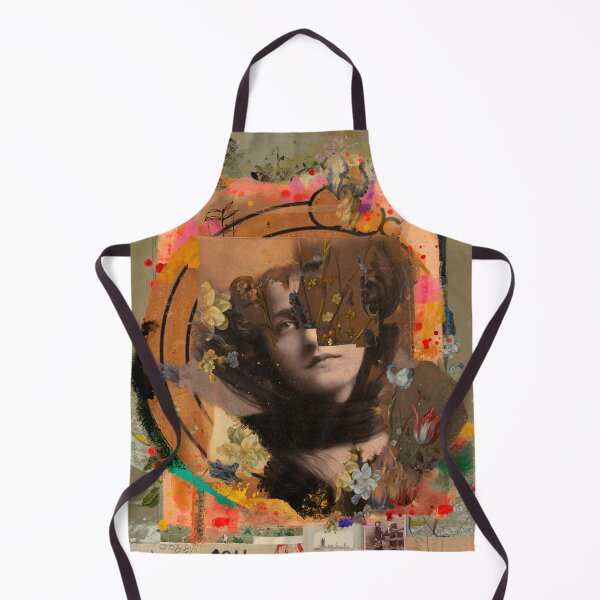 Item preview, The lady and the flowers collage art designed and sold by VictoriaHerrera.
