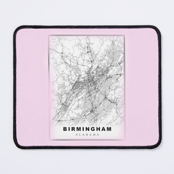 Item preview, Minimalist Pastel Pink  Birmingham Map designed and sold by Tamas Das.