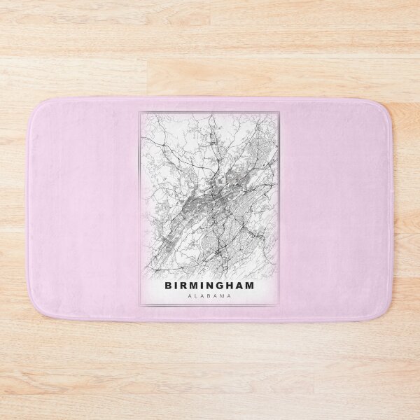 Item preview, Minimalist Pastel Pink  Birmingham Map designed and sold by Tamas Das.