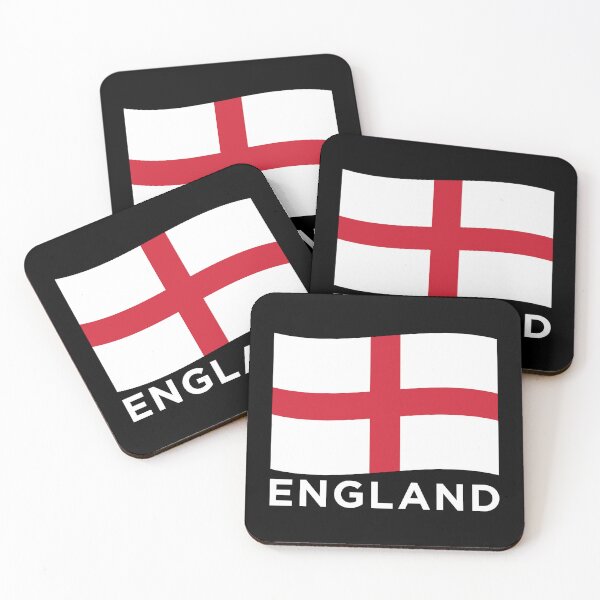 Item preview, England Wave Flag (Text Under on Black) designed and sold by STUDIO-72.
