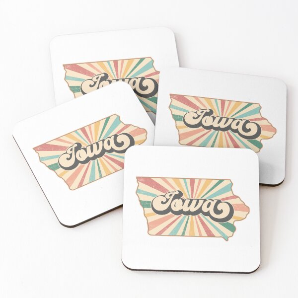 Item preview, Iowa Fan Retro State, Vintage Groovy Iowa Map, Distressed America Gift designed and sold by Cátia Lima.