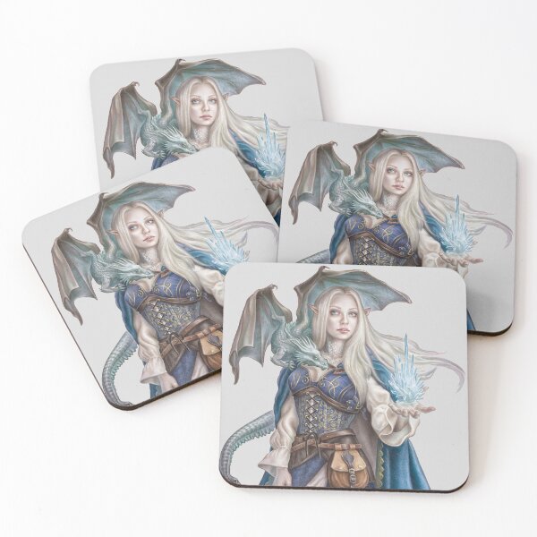 Item preview, SNIPPET - "IEL" Pallid Elf with pseudodragon designed and sold by Diana Cammarano.